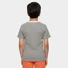 Boys Black Cotton Blend Round Neck Casual Graphic T-Shirt, Black, small