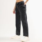 Women's Stonewashed Blue Slim Fit Jeans, Black, small