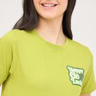Women's Lime Green Cotton Round Neck T-Shirt, Lemon, small image number null