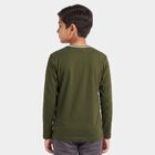 Boys Olive Green Round Neck Regular Boys T-Shirt, ओलिव, small