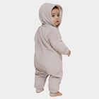 Infants' Light Grey Hooded Elephant Appliqué Baba Suit, हल्का ग्रे, small image number null