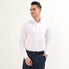 Men's Snow White Spread Collar Classic Formal Shirt, White, small