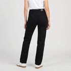 Women's Black Solid Jeans, काला, small