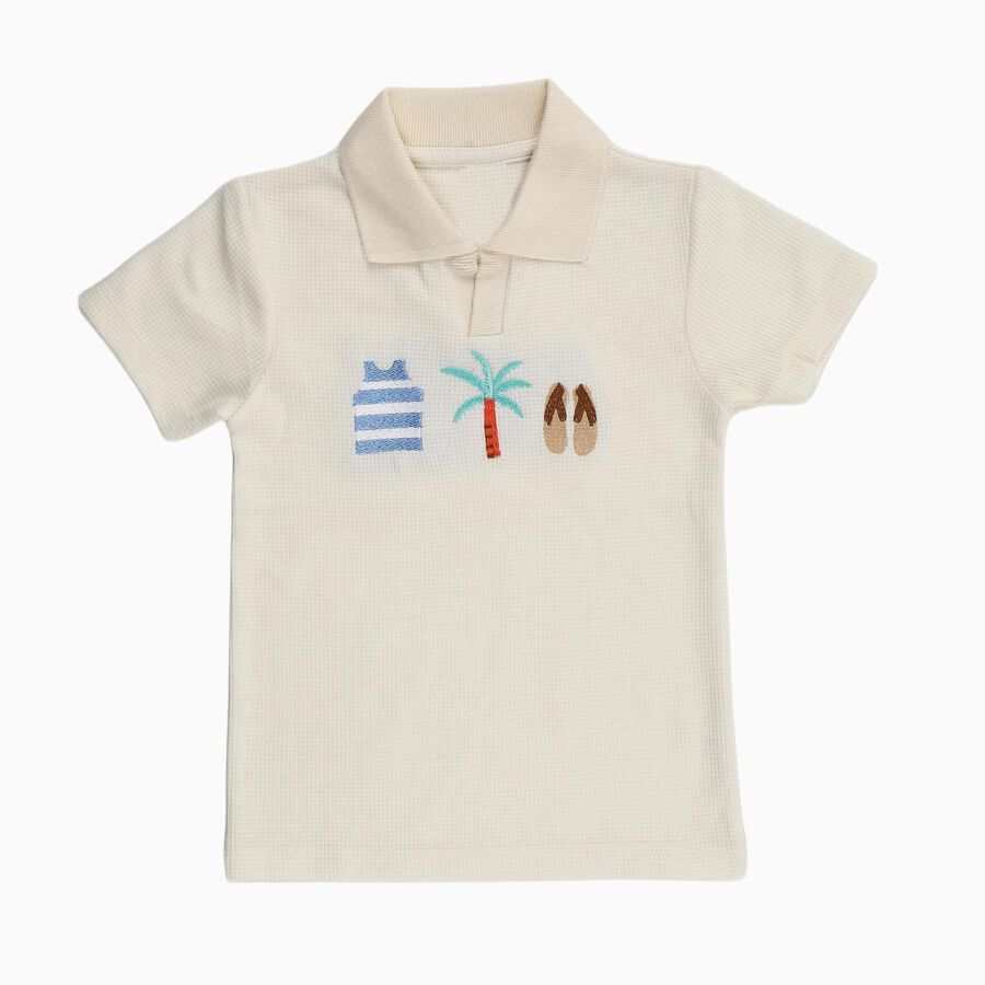 Infants' 100% Cotton T-Shirt, Off White, large image number null