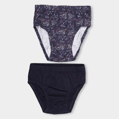 Boys' Dark Navy V-Cut Printed Briefs