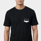 Men's Black Cotton Round Neck Minimalist T-Shirt, Black, small