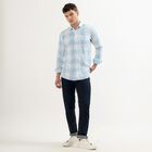 Men's Light Blue Cotton Regular Collar Casual Shirt, Light Blue, small image number null