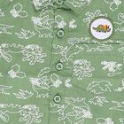 Infants Olive Green Cotton Half Sleeve Classic Collar Casual Shirt, Olive, small