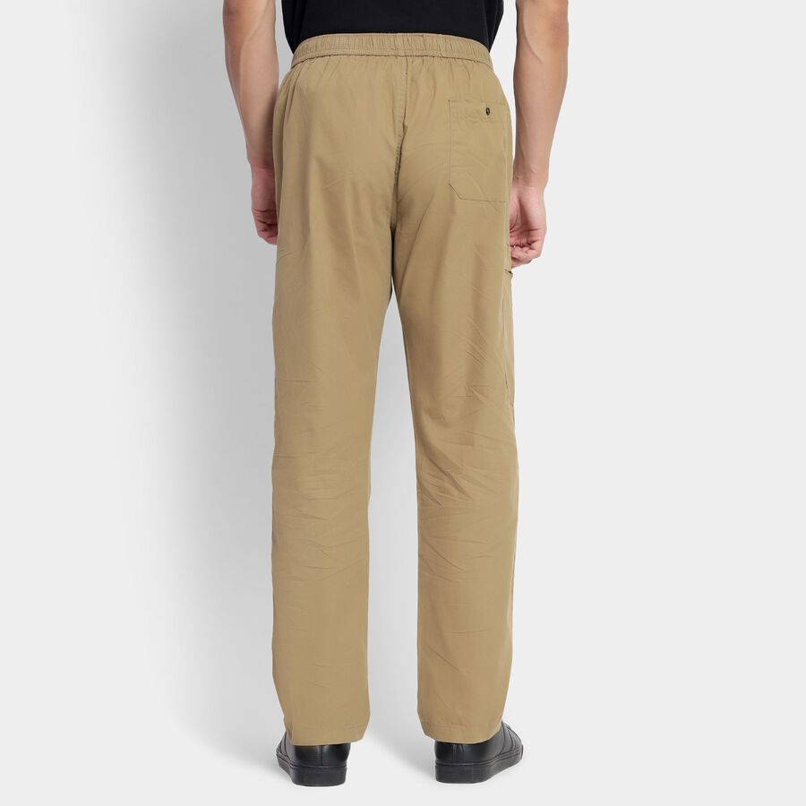 Men's 100% Cotton Track Pants, Khaki, large image number null