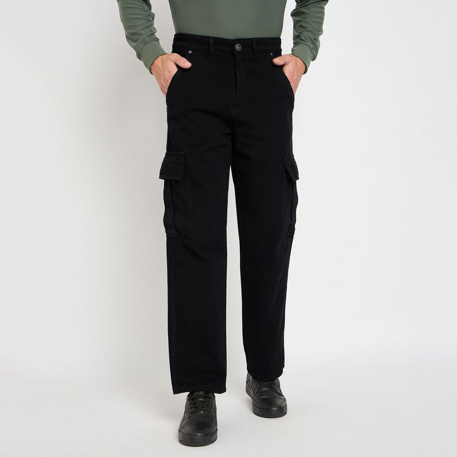 Men's 100% Cotton Jeans, Black, large image number null