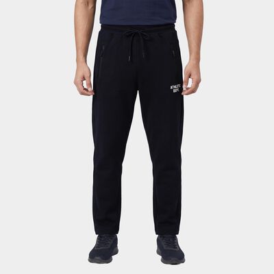Men's Navy Blue Regular Fit Cuffed Track Pants