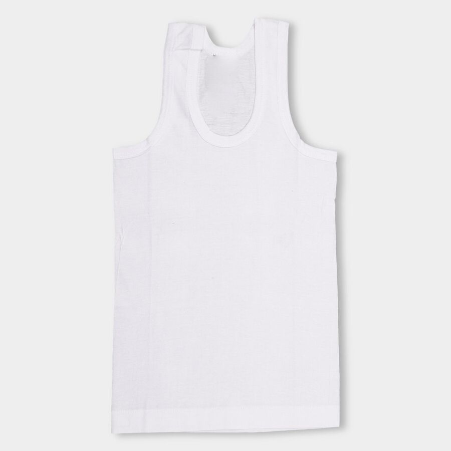 Boys' 100% Cotton Vest, White, large image number null