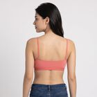 Women's Pink Cotton Blend Scoop Neck Bralette Bra, गुलाबी, small