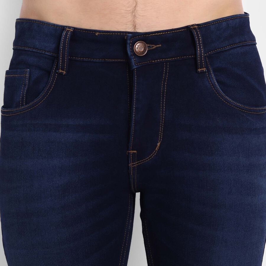 Tinted 5 Pocket Slim Fit Jeans, Dark Blue, large image number null