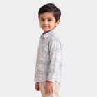 Boys Light Blue Cotton Checked Shirt, Light Blue, small