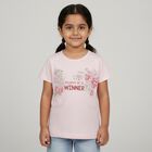 Girls Light Pink Cotton Round Neck Casual T-Shirt, हल्का गुलाबी, small image number null