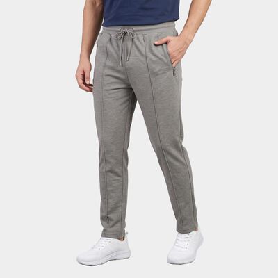 Men's Grey Slim Fit Zip Pocket Track Pants