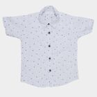 Boys White Cotton Half Sleeve Classic Casual Shirt, White, small