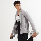Men's Light Grey Zip Athleisure Jacket, हल्का ग्रे, small image number null