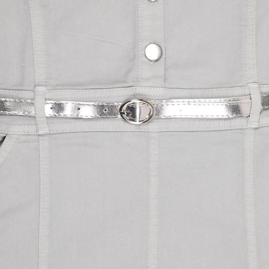 Girls' Frock, हल्का ग्रे, large image number null
