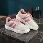 Women's White Lace-Up Low-Top Sneakers, Off White, small