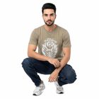 Men's Brown Round Neck Regular T-Shirt, Brown, small