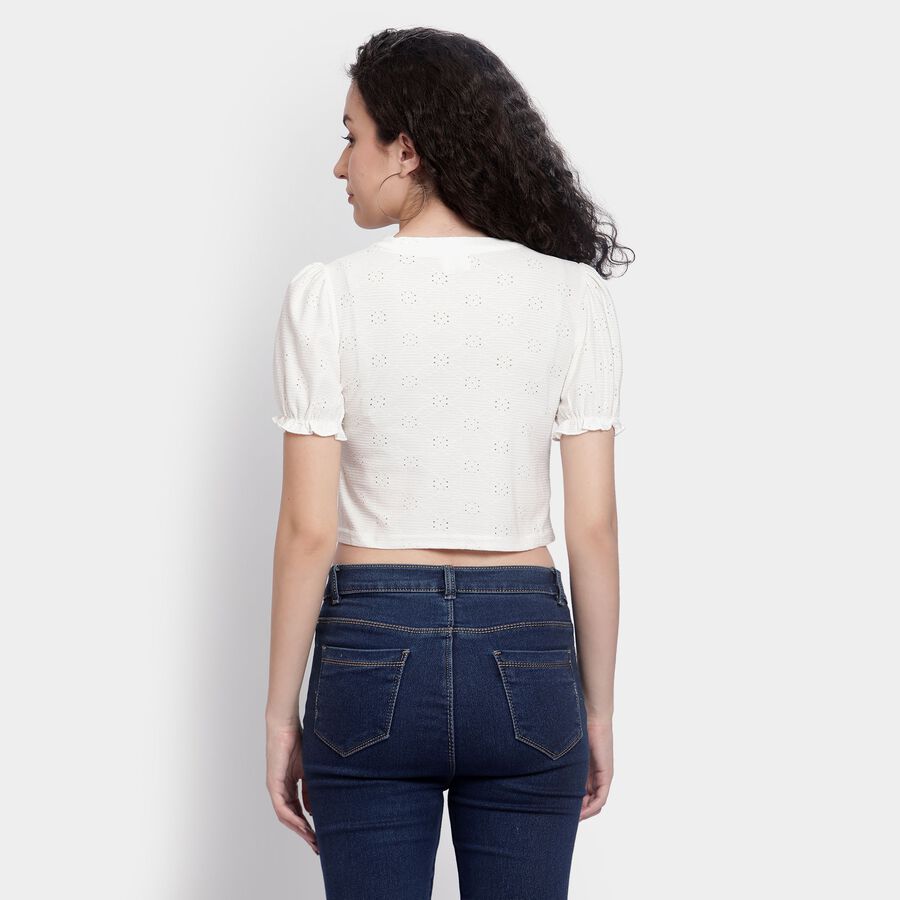 Ladies'  Crop  Top, ऑफ व्हाइट, large image number null