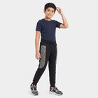 Boys Black Jogger Fit Contrast Panel Pyjama, Black, small