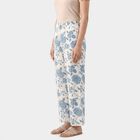 Women's Off White Regular Fit Floral Printed Palazzos, ऑफ व्हाइट, small