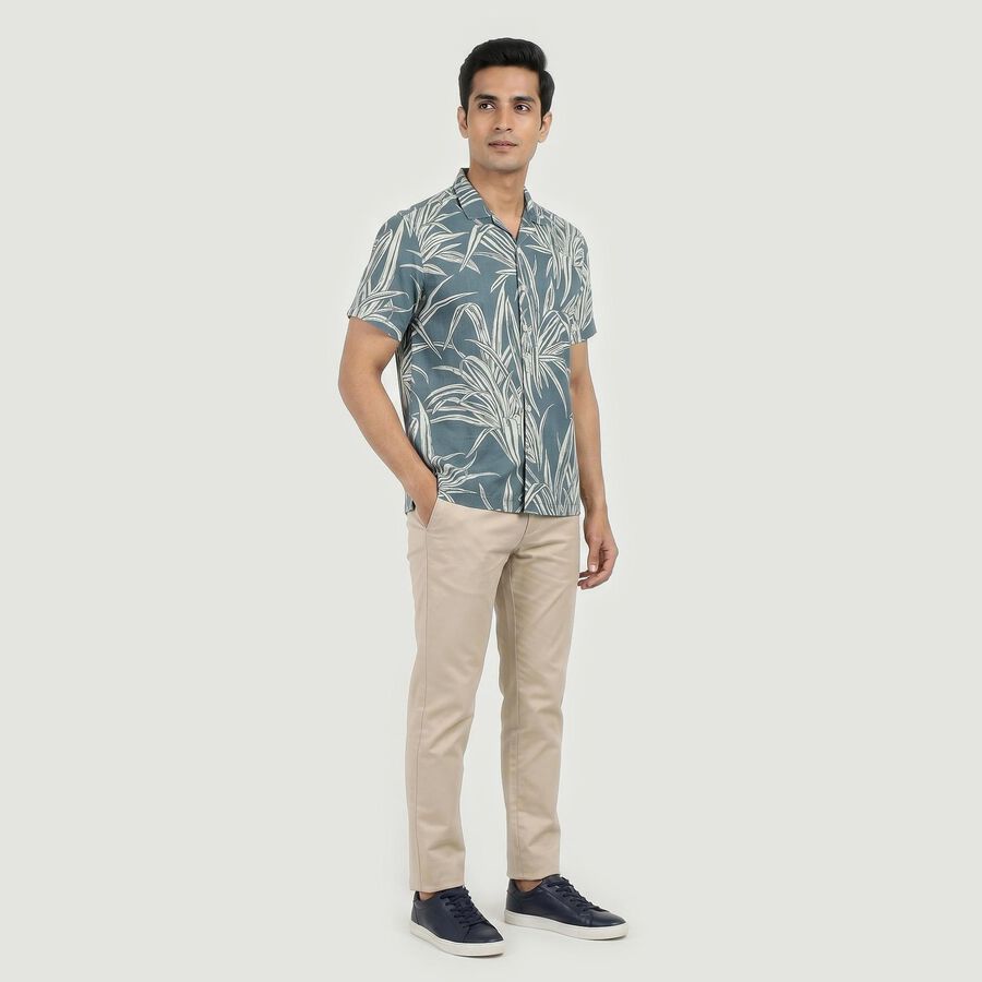 Men Grey Cotton Casual Shirt, हल्का ग्रे, large
