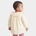 Infants Off White Cotton Round Neck Shirt, Off White, small