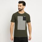 Men's Round Neck Half Sleeves T-Shirt , Dark Green, small image number null