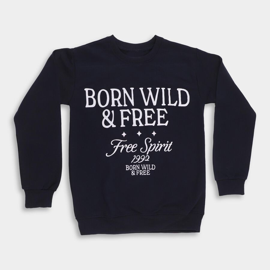 Boys' Sweatshirt, Navy Blue, large image number null