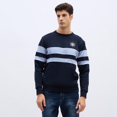 Men's Deep Midnight Navy Crew Neck Casual Sweatshirt