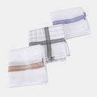 Men White Checked Pack of 3 Handkerchief, गहरा ग्रे, small