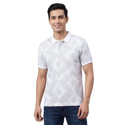 Men's Light Grey Cotton Polo Neck Classic T-Shirt