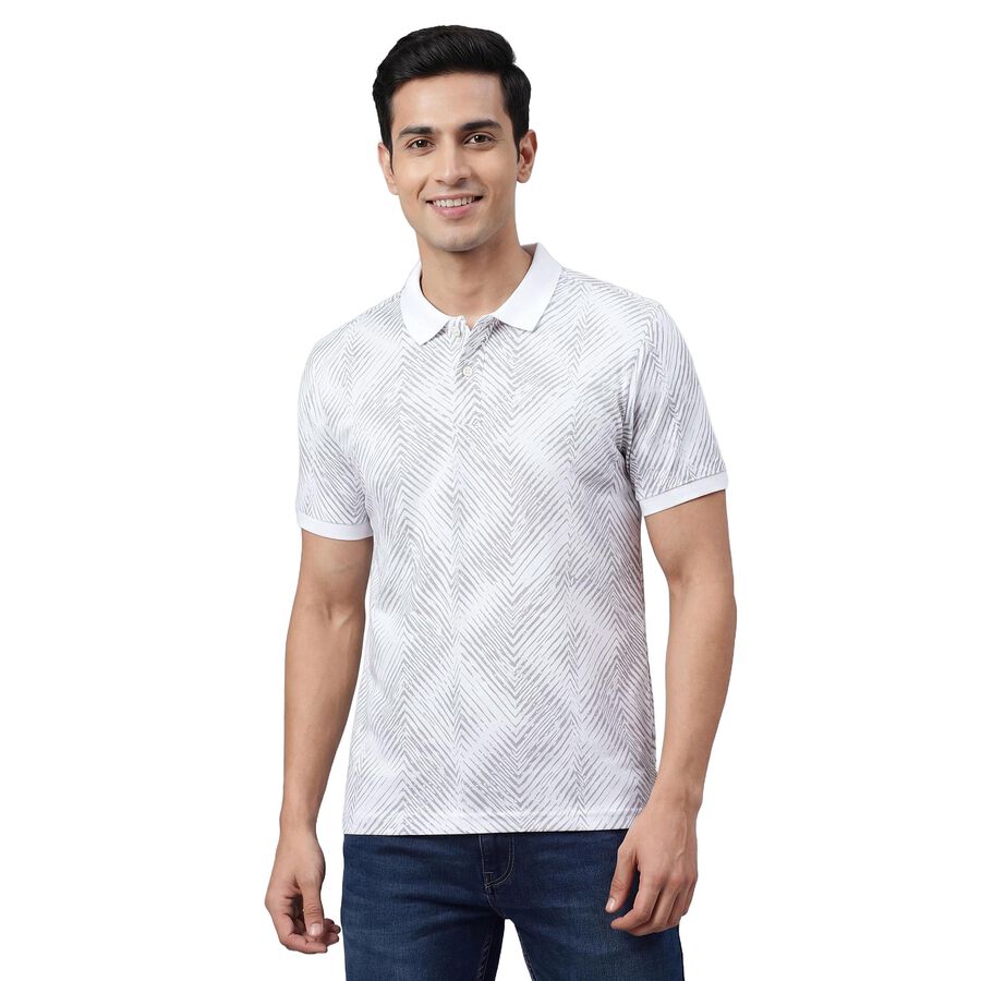 Men's Light Grey Cotton Polo Neck Classic T-Shirt, हल्का ग्रे, large