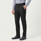 Men's Black Slim Fit Flat-Front Formal Trousers, काला, small