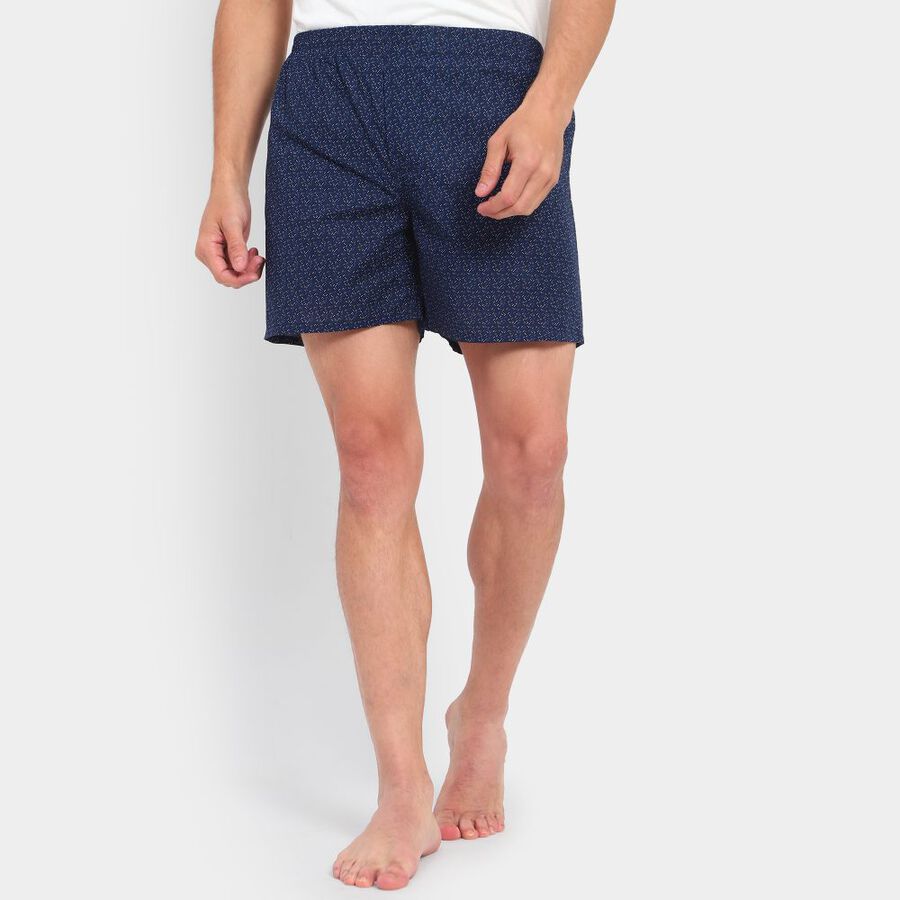 Men's 100% Cotton Boxers, Navy Blue, large image number null