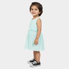 Infants' Mint Green Fit and Flare Floral Applique Frock, हल्का हरा, small