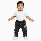 Infants' Dark Charcoal Black Relaxed Fit Cartoon Print Jeans, Dark Grey, small