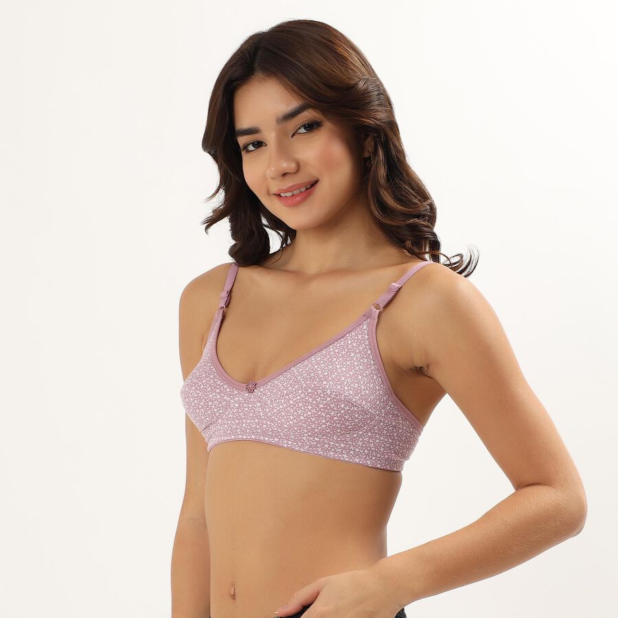 Women's Soft Pink Cotton V-Neck Casual Bra, Pink, large image number null