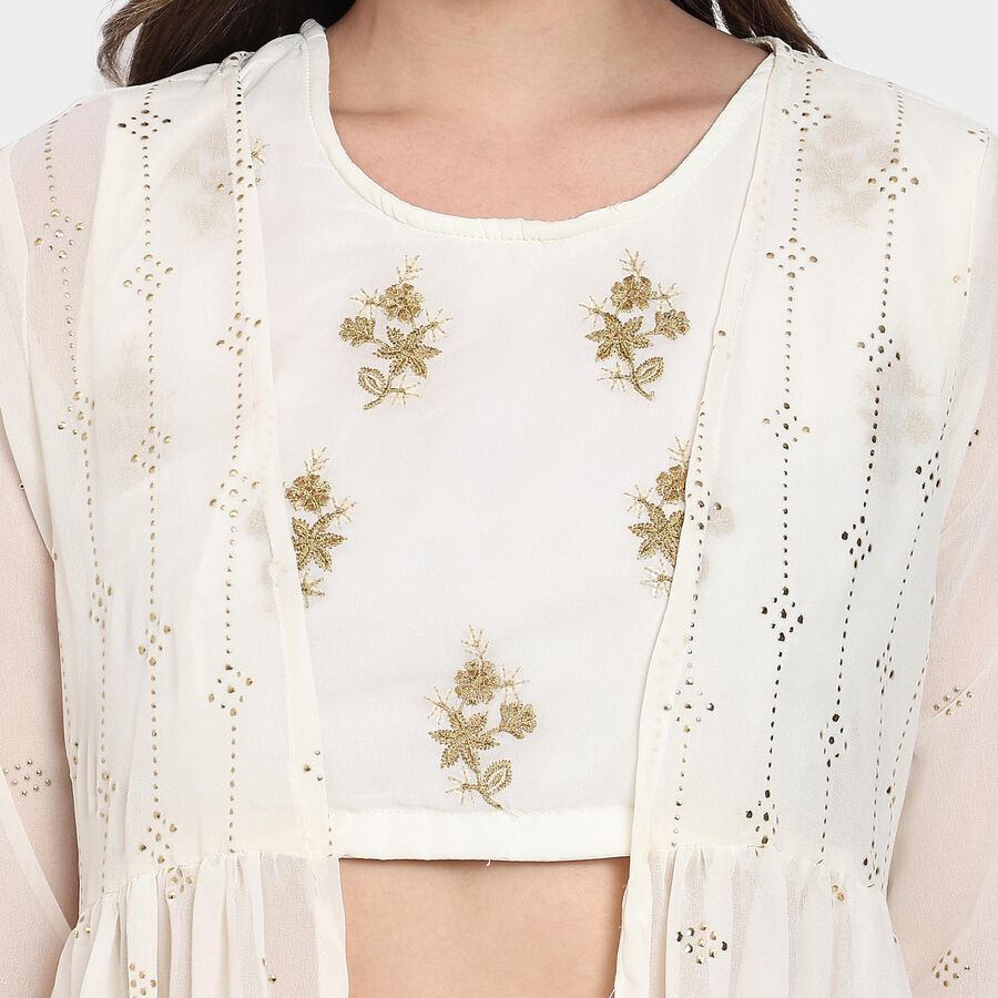 Ladies' Ethnic Set , Off White, large image number null