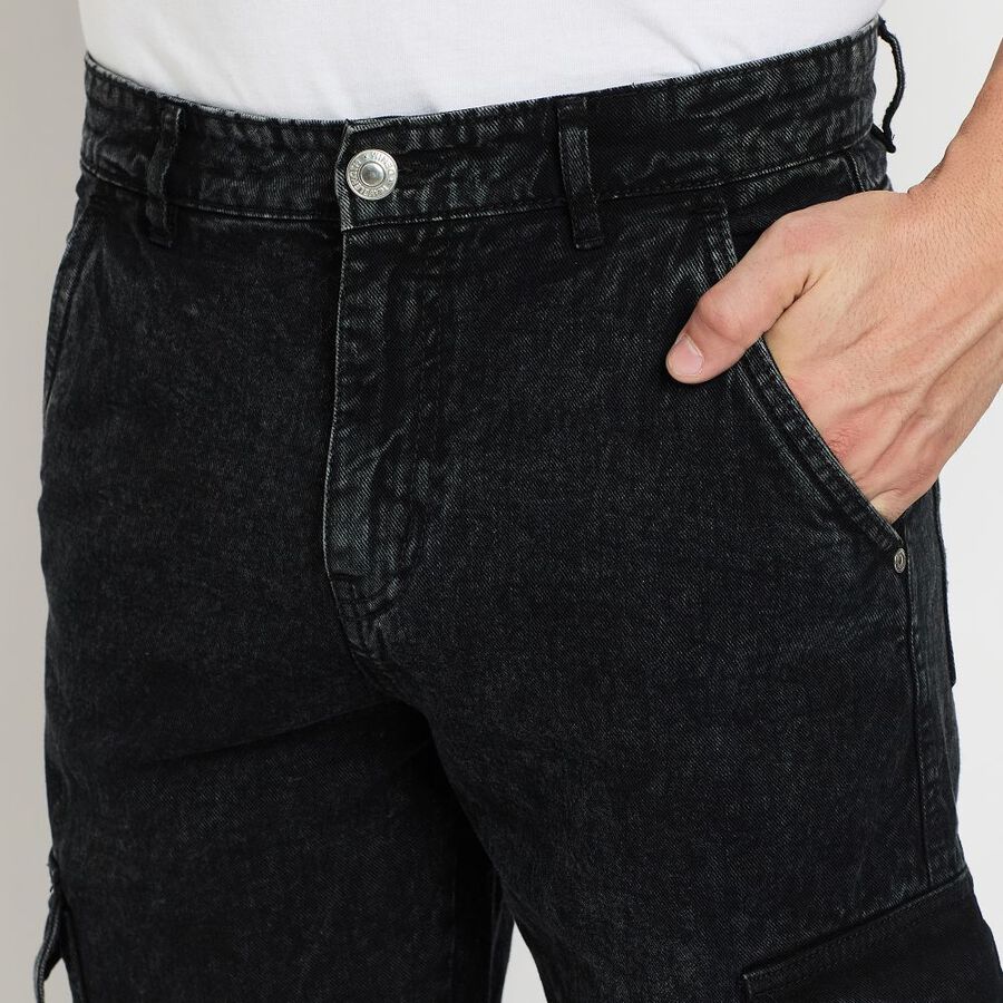 Men's 100% Cotton Jeans, Black, large image number null