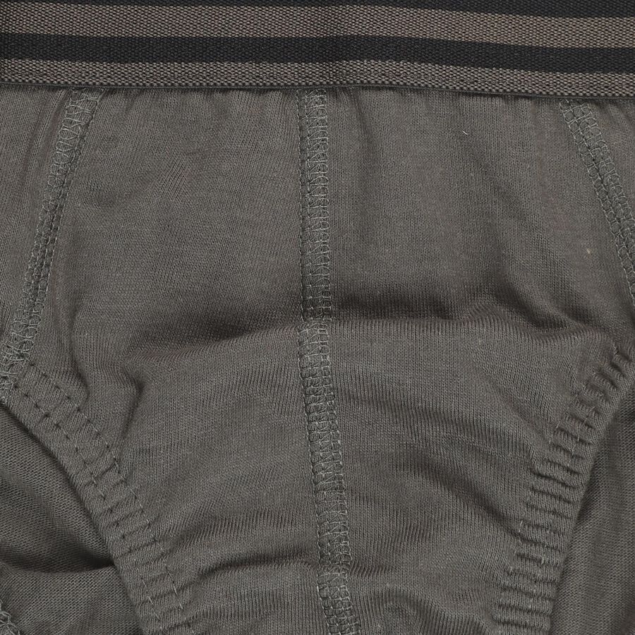 Boys' Charcoal Grey Regular Fit Cotton Briefs, ओलिव, large image number null