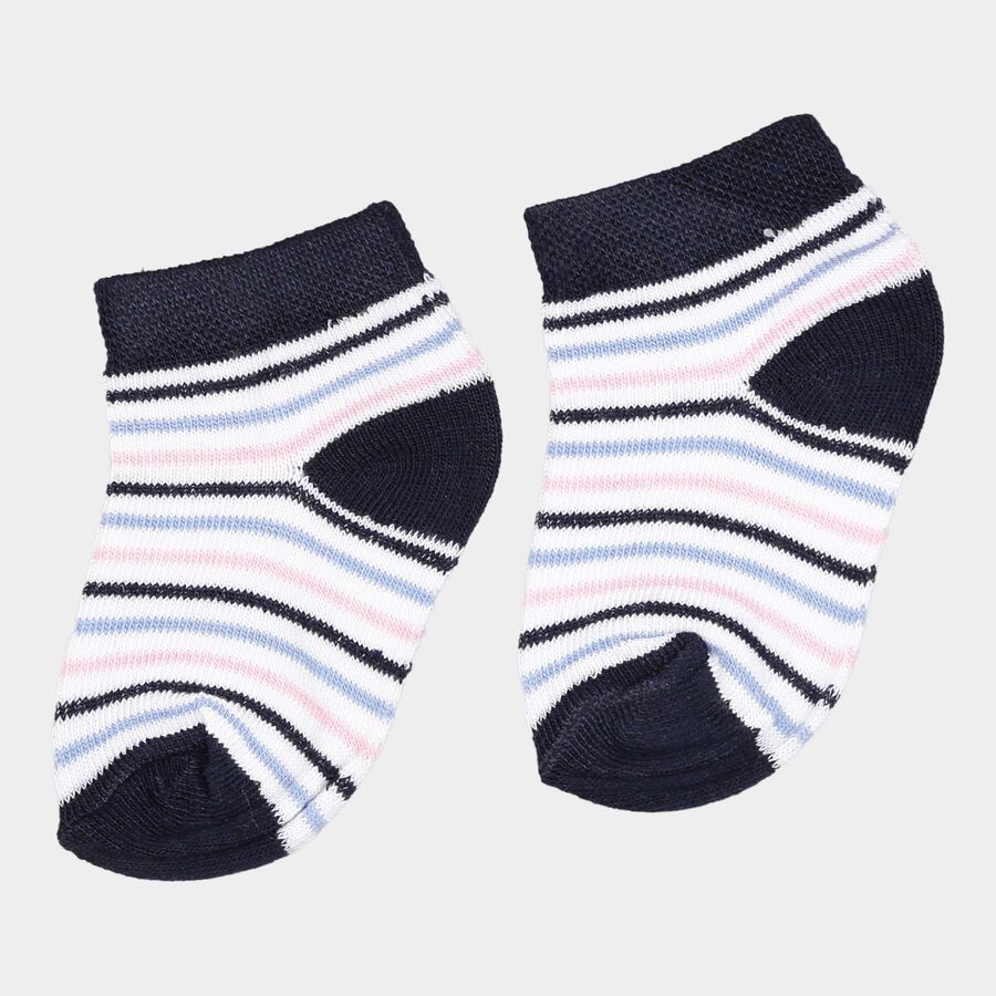 Girls Cotton Solid Socks, Navy Blue, large image number null