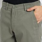 Men's Slim Fit Casual Trousers, गहरा हरा, small image number null