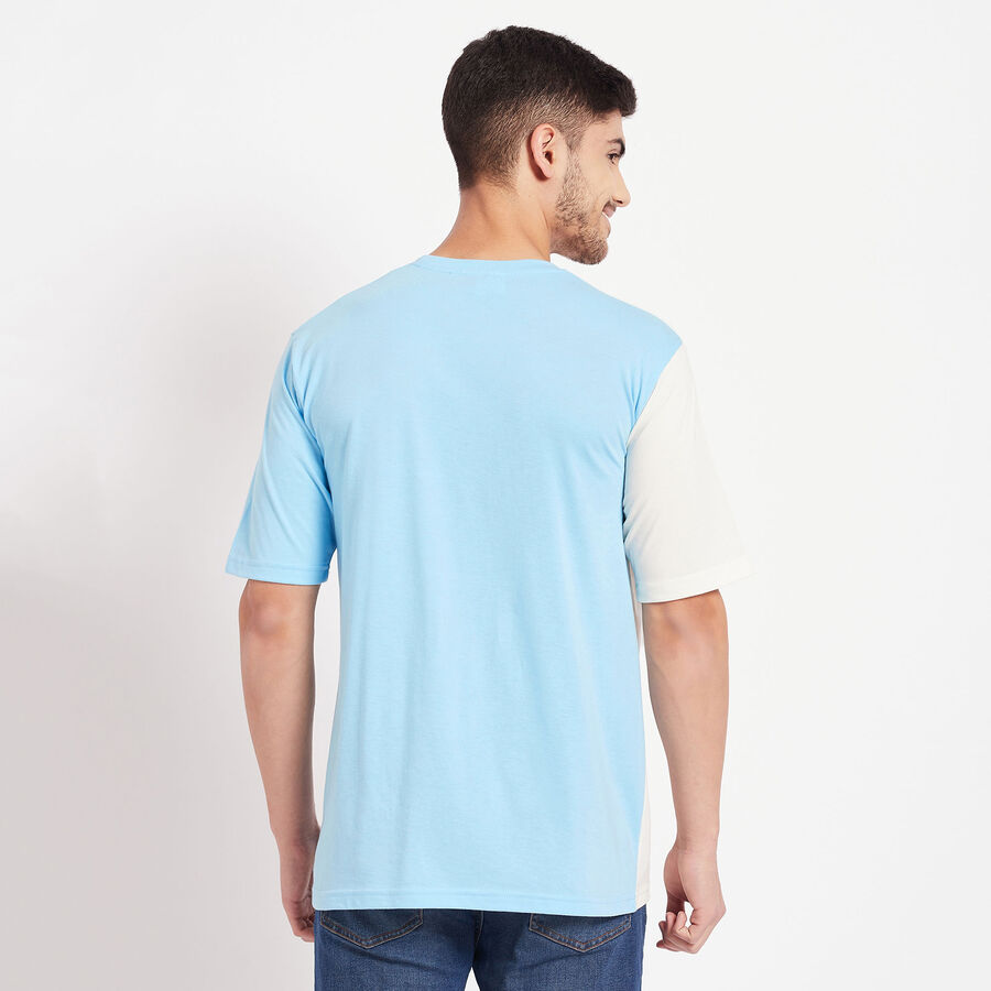 Cut & Sew Round Neck T-Shirt, Off White, large image number null