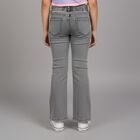 Girls' Muted Charcoal Grey Flared Fit Elastic Waist Jeans, Black, small image number null