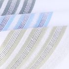 Men's White Striped Border Pack of 3 Handkerchief, White, small